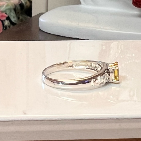 925 Sterling Silver stamp. Citrine. Marcasite - Picture 4 of 5